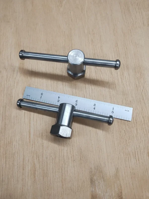 Set Of Two Replacement Swivel Base Handles, 5/8-11 Thread With 1" Diameter Hex x 1-5/8" tall