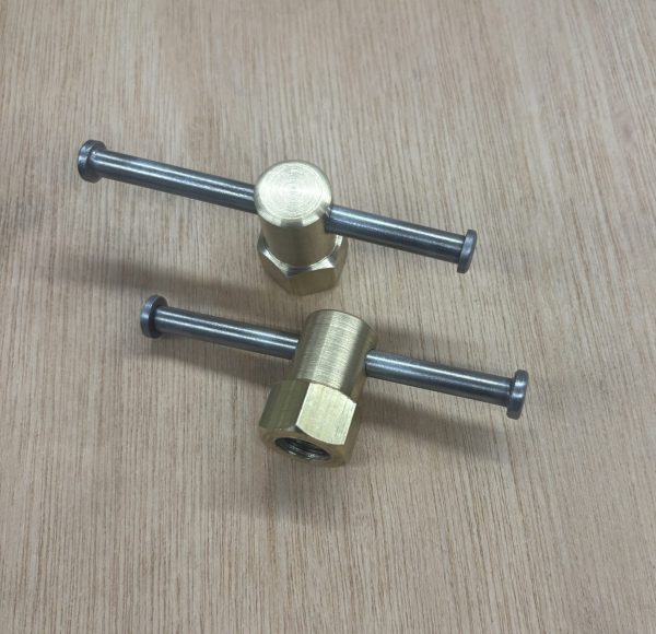 Brass Swivel Base Lock Down Handles, 1/2-13 thread with 3/4” hex - Image 2