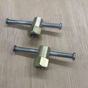 Brass Swivel Base Lock Down Handles, 1/2-13 thread with 3/4” hex