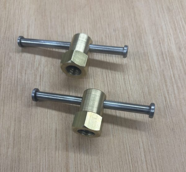 Brass Swivel Base Lock Down Handles, 1/2-13 thread with 3/4” hex